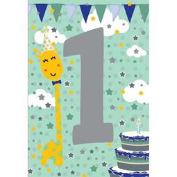 Kort - Grattiskort 1år Giraff
