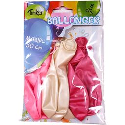 Ballonger - Ballonger Metallic Rosa/Vit