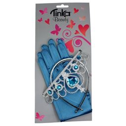 Smycken/smink/klänningar - Prinsesset Handskar/Tiara Blå