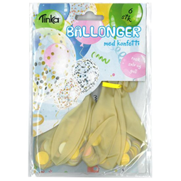 Ballonger - Ballonger med Konfetti Rosa/Guld/Silver