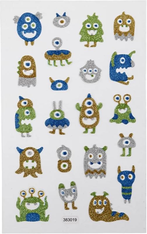Stickers - Glitterstickers Utomjordingar