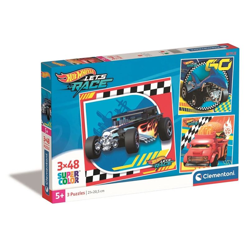 Pussel - Pussel 3 x 48 Hotwheels