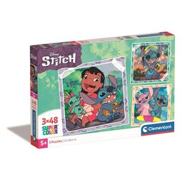 Pussel - Pussel 3 x 48 Disney Stitch
