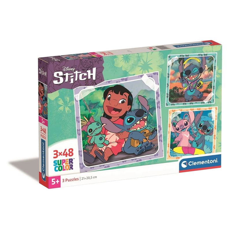 Pussel - Pussel 3 x 48 Disney Stitch
