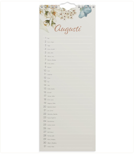 Övriga - Födelsedagskalender Blommor