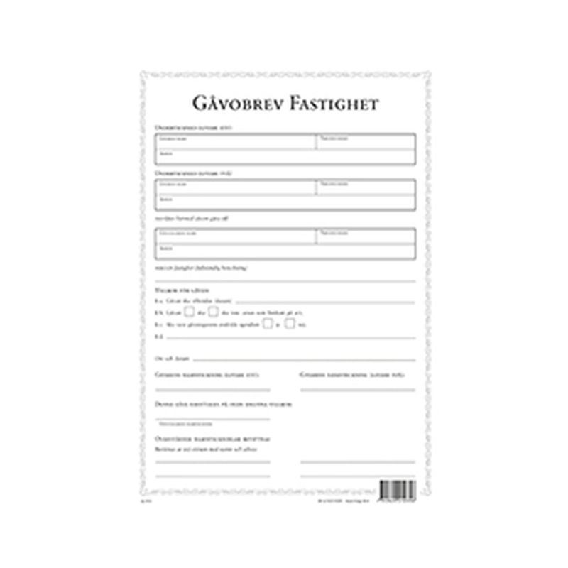 Blanketter - Gåvobrev Fastighet