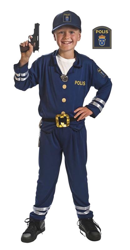 Verktyg/vapen/uniformer - Polisdräkt 140cm