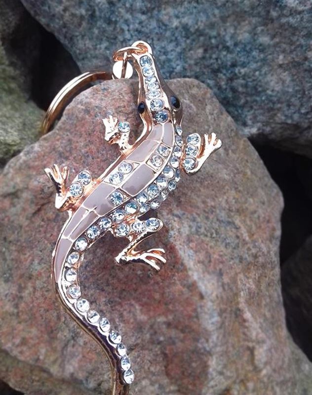Nyckelringar - Nyckelring Bling Ödla Sven