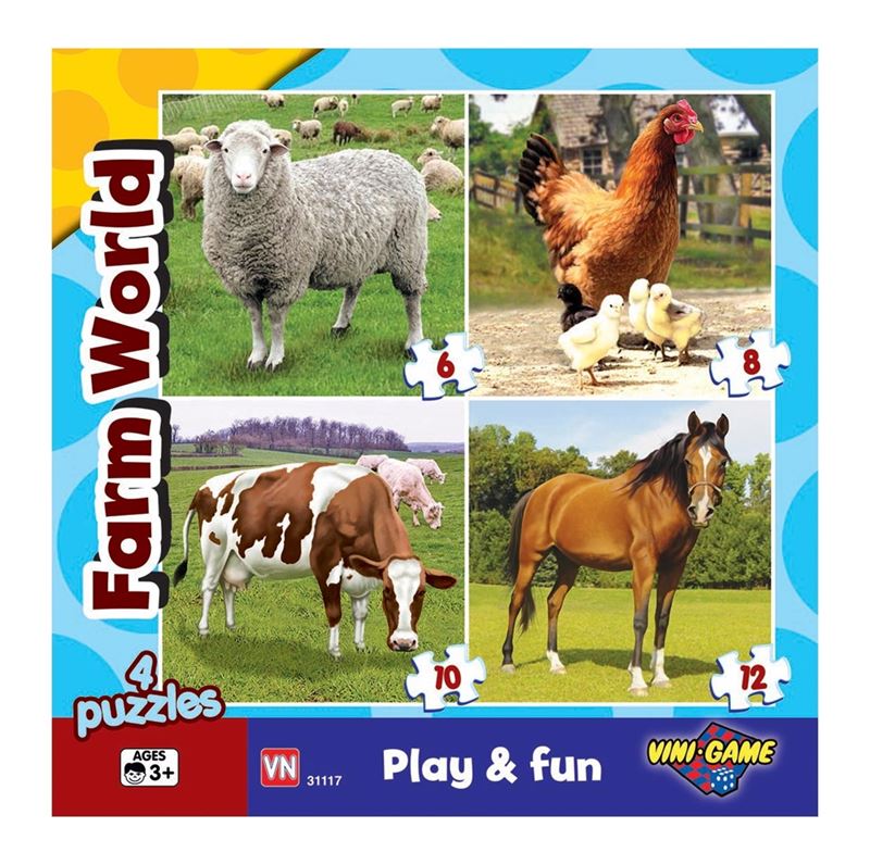 Pussel - Pussel 4i1 Djur