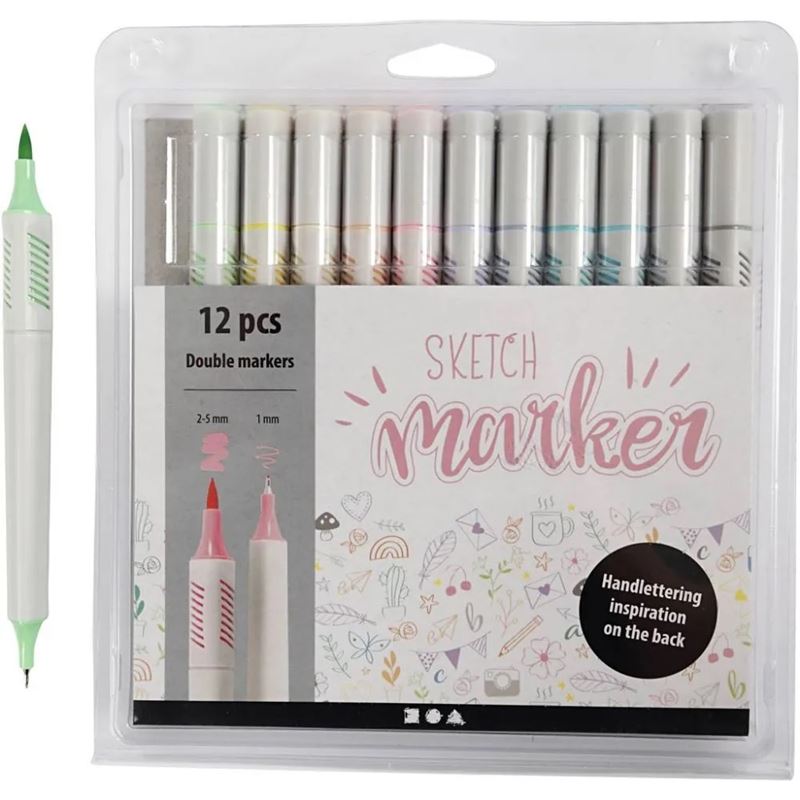 Kalligrafi/Textpennor - Sketch Markers Pastell Färger