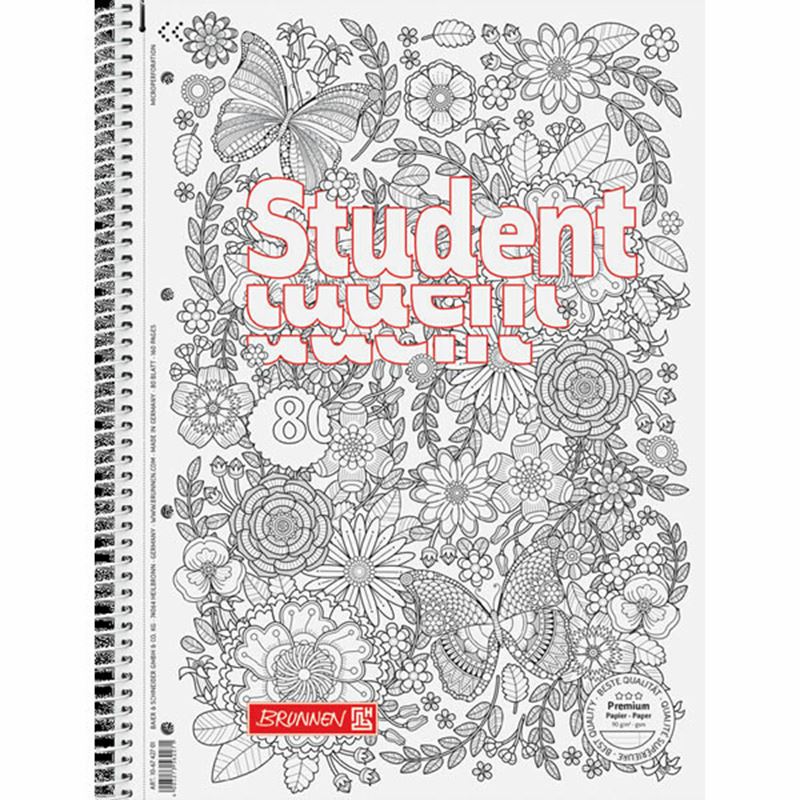 Block/Papper - Kollegieblock Student Fjäril