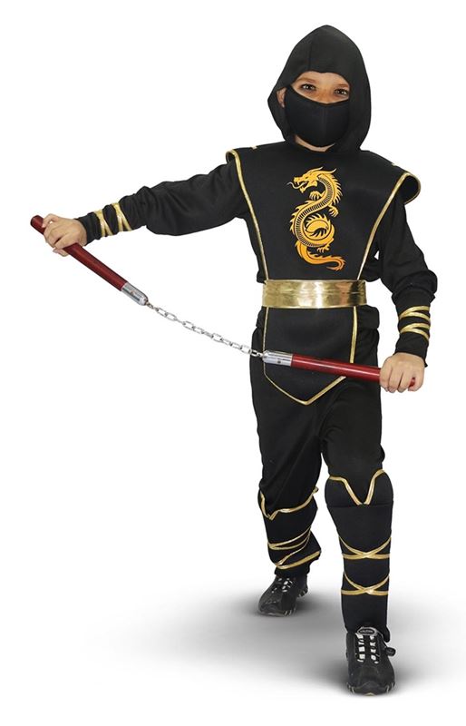 Verktyg/vapen/uniformer - Golden Ninja 140cm