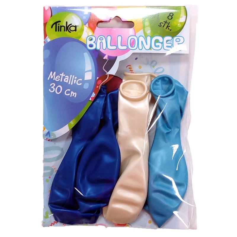 Ballonger - Ballonger Metallic Blå/Vit
