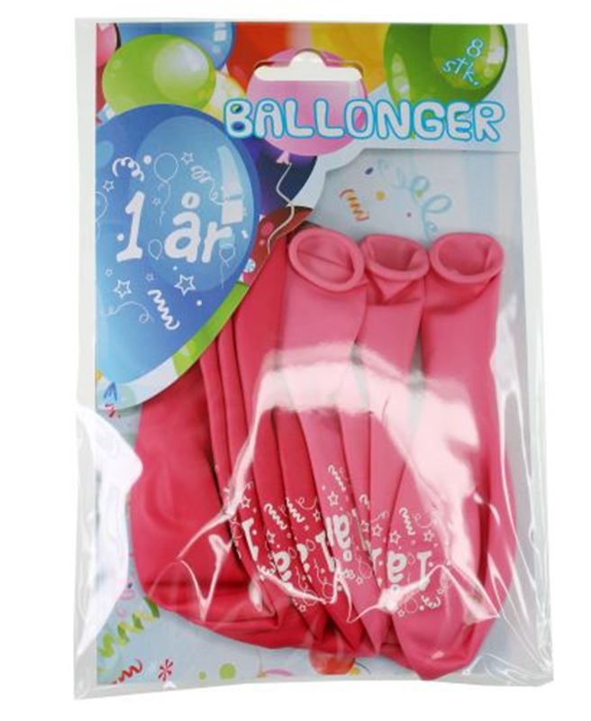 Ballonger - Ballonger 1år Rosa