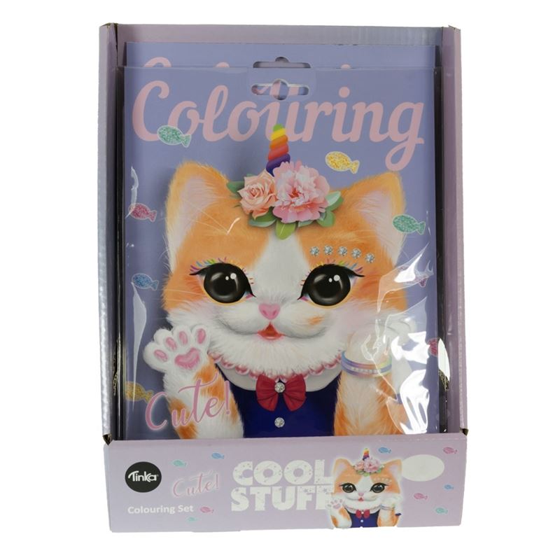 Rita/Måla/Klipp - Dekorera Med Stickers Katt