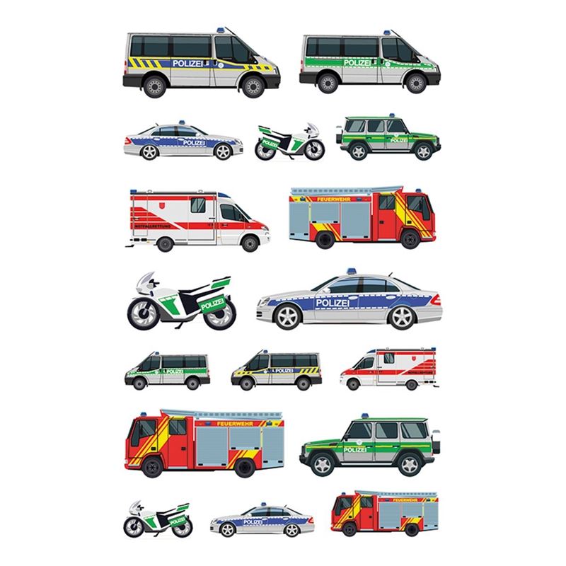 Dekorationer - Stickers Utrycklingsfordon