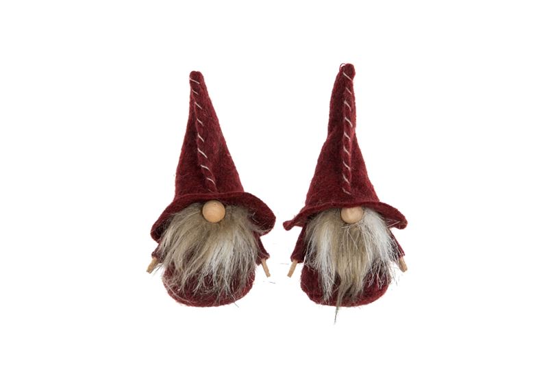 Juldekorationer - Tomte Stående Mörkröd