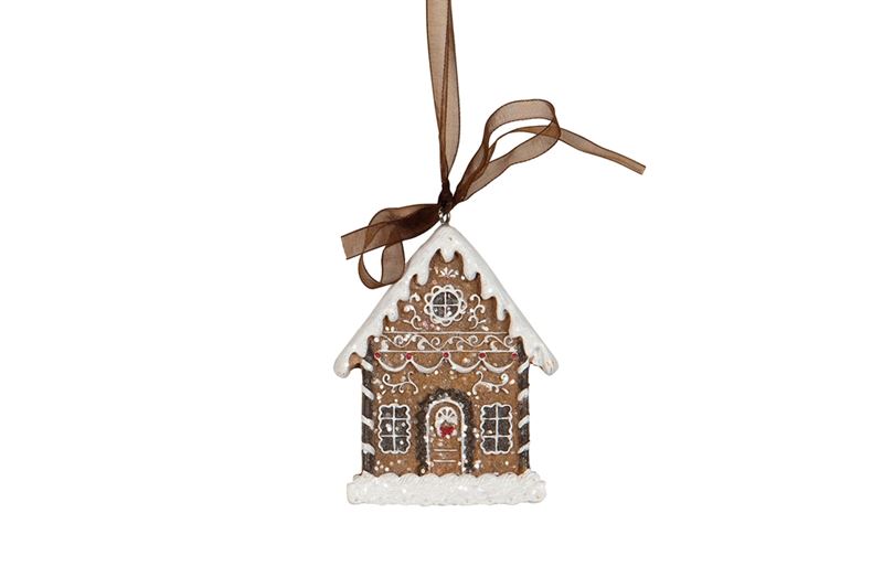 Juldekorationer - Pepparkakshus Hänge Poly