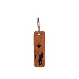 Nyckelringar - Nyckelring Teak Fiske