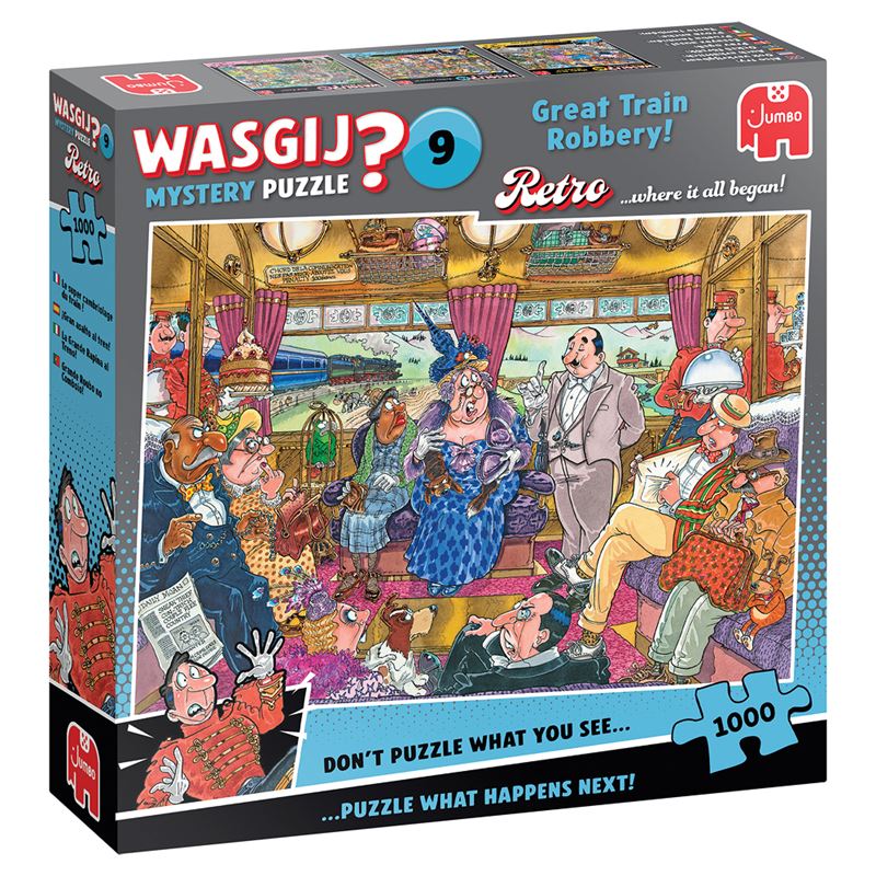 1000 - 3000 - Pussel 1000 Wasgij - Retro Mystery 9 Stort tågrån!
