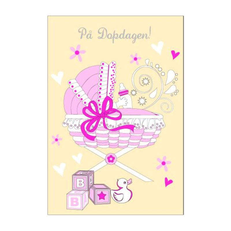 Kort - Minkort På Dopdagen Rosa