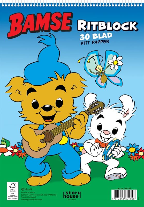 Rita/Måla/Klipp - Ritblock Bamse
