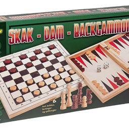 Familjespel - 3i1 Schack, Dam, Backgammon