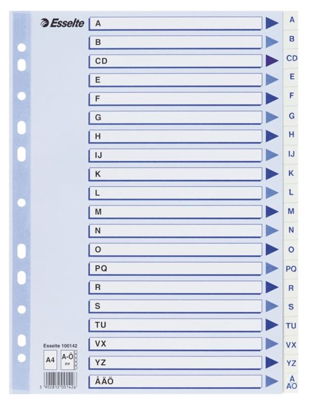 Mappar/Pärmar/Förvaring - Register A-Ö Plast