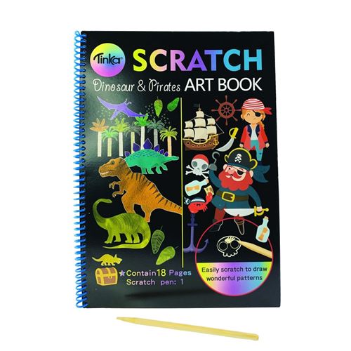 Pyssel/Målarböcker - Scratch Bok Dino/Pirater