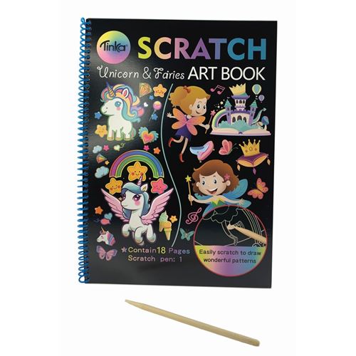 Pyssel/Målarböcker - Scratch Bok Enhörning/Prinsess