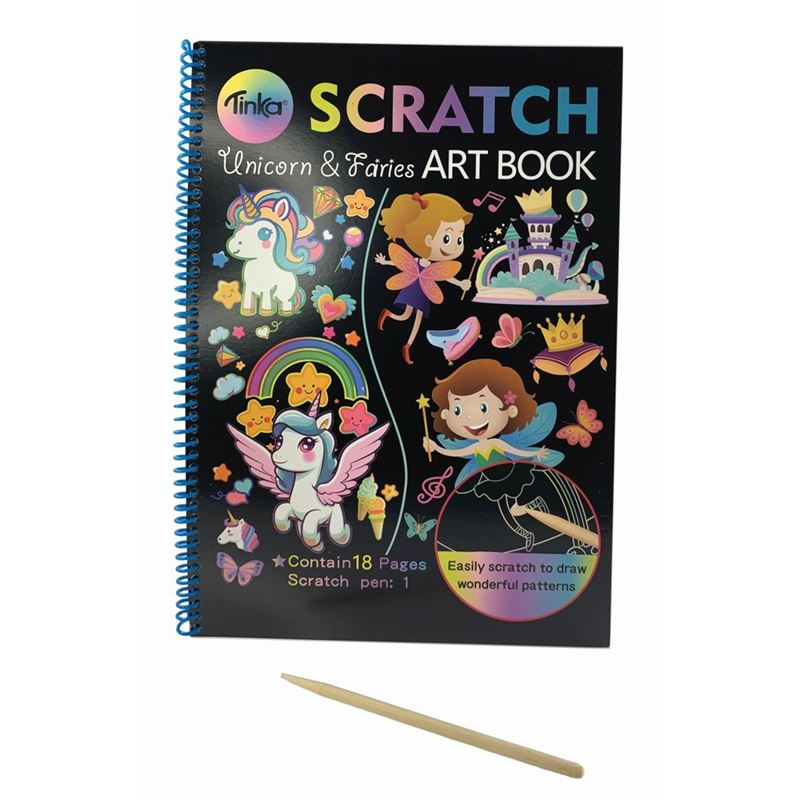 Pyssel/Målarböcker - Scratch Bok Enhörning/Prinsess